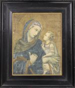 The Madonna and Child, print on canvas, framed. 28.5 x 36 cm.