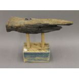 A mounted piece of driftwood. 38 cm wide.