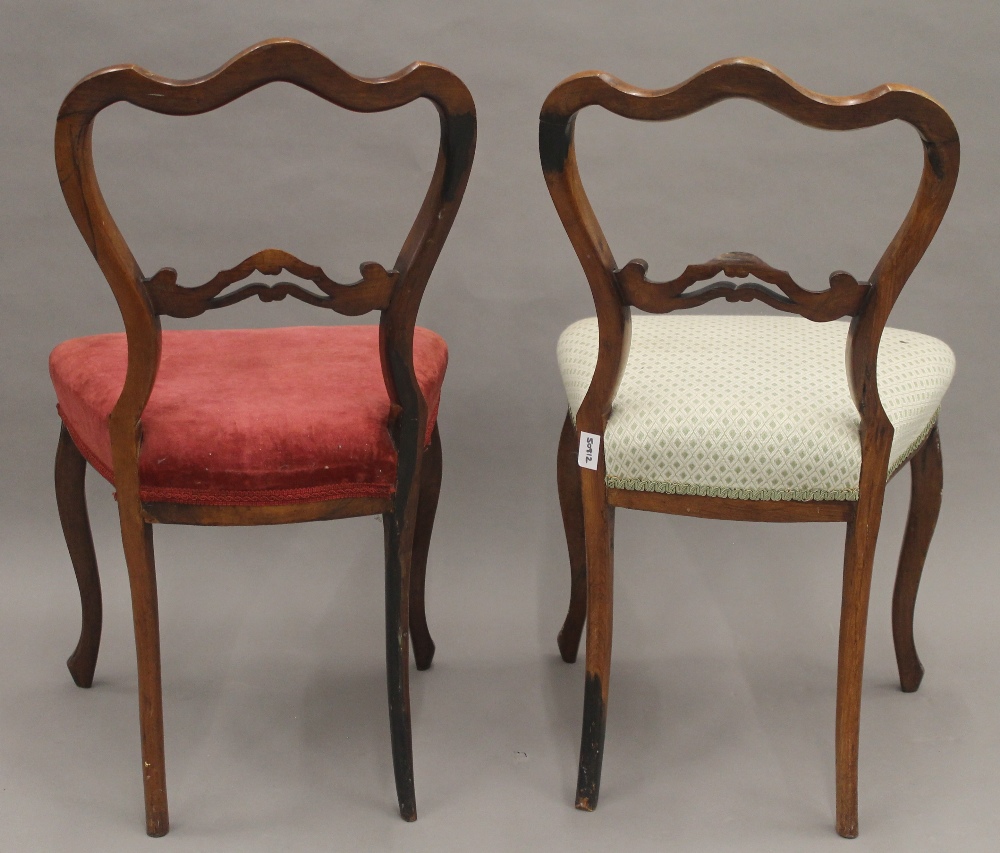 A set of four Victorian rosewood dining chairs - Image 3 of 5