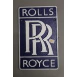A Rolls Royce metal sign. 18 cm wide.