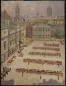 Trooping the Colour, oil on board. 49 x 64.5 cm.