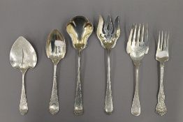 A quantity of sterling silver flatware, including Tiffany & Co. The largest 26.5 cm long. 19.