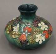 A modern Moorcroft squat baluster vase. 9.5 cm high.