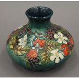 A modern Moorcroft squat baluster vase. 9.5 cm high.