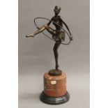An Art Deco style bronze figure. 46 cm high.