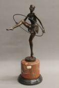 An Art Deco style bronze figure. 46 cm high.