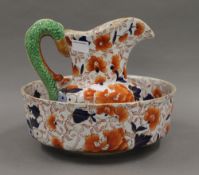 An Ironstone jug and bowl set