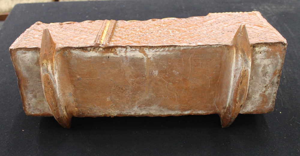 A 19th century treacle glazed pottery crib. 45 cm long. - Image 3 of 4
