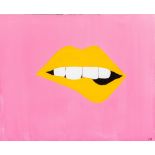 XO (20th/21st century), Lips, Oil on canvas, signed with initials, unframed. 56 x 46 cm.