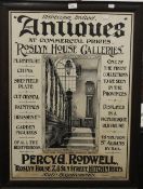 A Roslyn House Galleries advertising poster, framed and glazed. 54.5 x 76.5 cm.