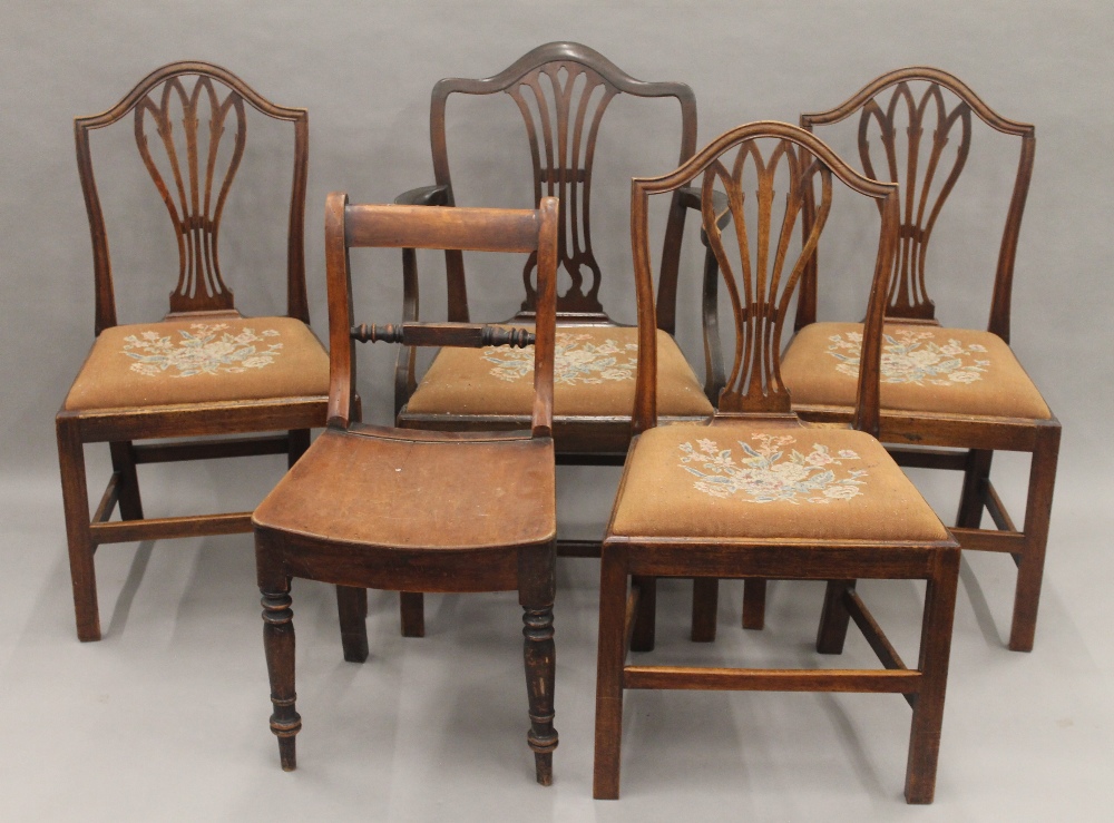 Five various 19th century mahogany chairs - Bild 2 aus 6