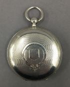 A silver faced and silver cased verge movement pocket watch by John Forrest,