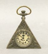 A Masonic pocket watch. 5.5 cm wide.