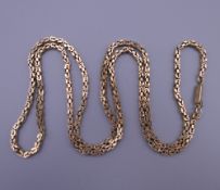 A 9 ct gold chain/necklace. 79.5 cm long. 43.5 grammes.