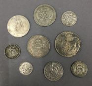 A quantity of various silver British coins