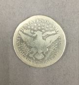 A 1900 USA quarter dollar.