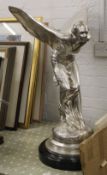 A large plated model of the spirit of ecstasy. 78 cm high.