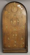 A vintage wooden Bagatelle board. 76 cm long.