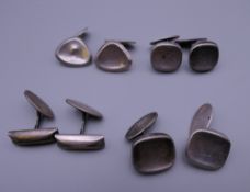 A collection of Scandinavian silver cufflinks. 34.3 grammes.