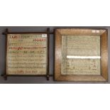 Two Victorian samplers, one signed ''Fanny Dolby, June 1869'',