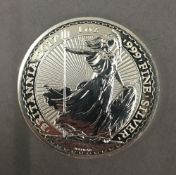 A 1 ounce Britannia 2017 silver coin