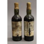 Two bottles of Berry Bros & Co Very Choice Oloroso Sherry. 29 cm high.