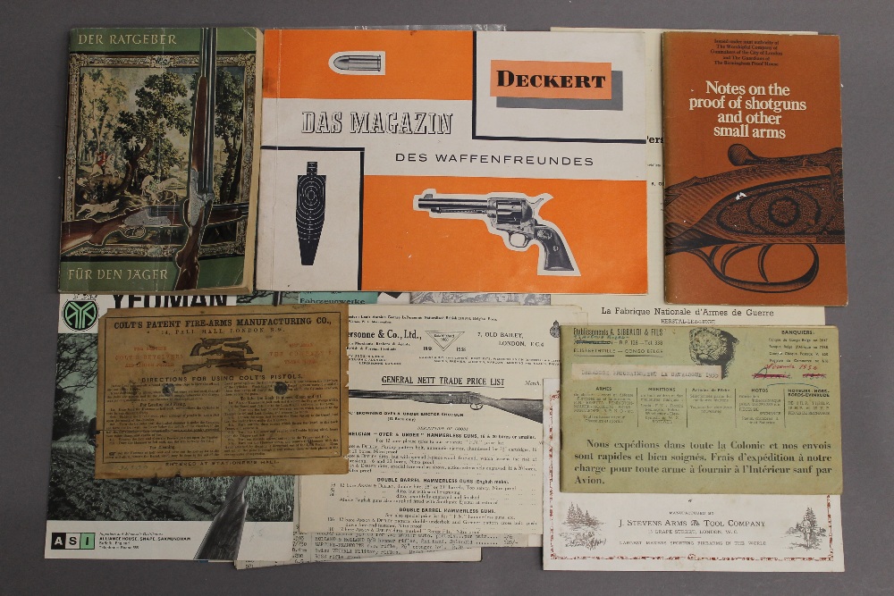 A collection of gun catalogues, etc.