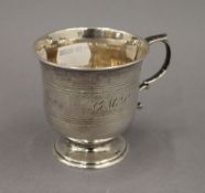 A silver Christening mug. 7.5 cm high. 3.1 troy ounces.