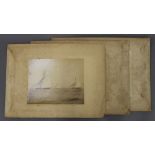 Three Victorian Yachting photographs. The largest 29 x 32 cm.