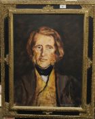 TOM M SPENCER (20th century) British, Portrait of John Ruskin and a Portrait of Robert Browning,