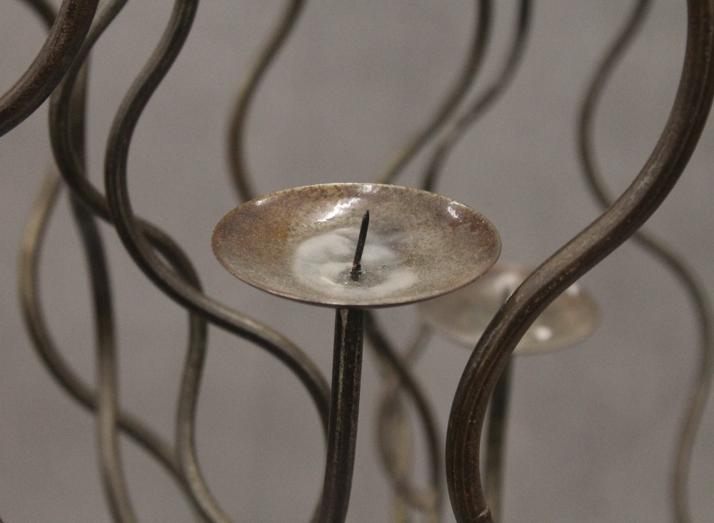 A modern wrought iron standing candelabra. 165 cm high. - Image 4 of 4