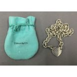 A 925 Tiffany & Co heart pendant on chain. 36 cm long.