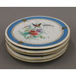 Five Victorian porcelain dessert plates. 22.5 cm diameter.
