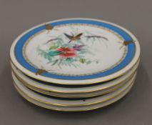 Five Victorian porcelain dessert plates. 22.5 cm diameter.