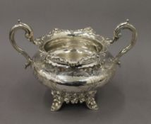 A Victorian silver sugar bowl. 21 cm wide. 14.7 troy ounces.