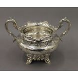 A Victorian silver sugar bowl. 21 cm wide. 14.7 troy ounces.