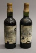 Two bottles of Berry Bros & Co Very Choice Oloroso Sherry. 29 cm high.