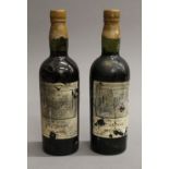 Two bottles of Berry Bros & Co Very Choice Oloroso Sherry. 29 cm high.