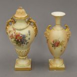 Two Royal Worcester vases. The largest 21.5 cm high.
