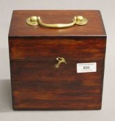 A 19th century mahogany apothecary's box. 18.5 cm wide.