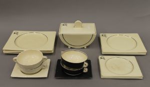 A Clarice Cliff ''The Biarritz'' dinner service.