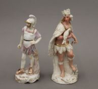 Two 19th century porcelain figures. The largest 15.5 cm high.