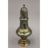 A silver sugar caster. 21 cm high. 5.5 troy ounces.