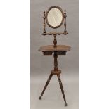 A Victorian oak gentleman's shaving stand. 41 cm wide.