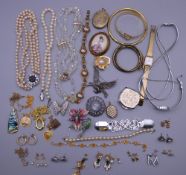 A quantity of costume jewellery, etc.