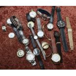 Large quantity of various wrist and pocket watches, mostly gents, of various types and makes