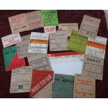 Selection of various BA wagon labels, railway paperwork, etc