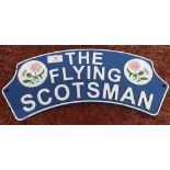 Cast metal Flying Scotsman sign (width 40cm)