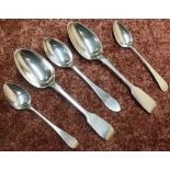 Pair of London 1860 silver hallmarked table spoons, makers mark H.H