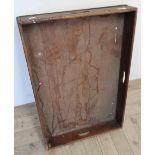 19th/20th C large rectangular butlers type tray (80cm x 54cm)